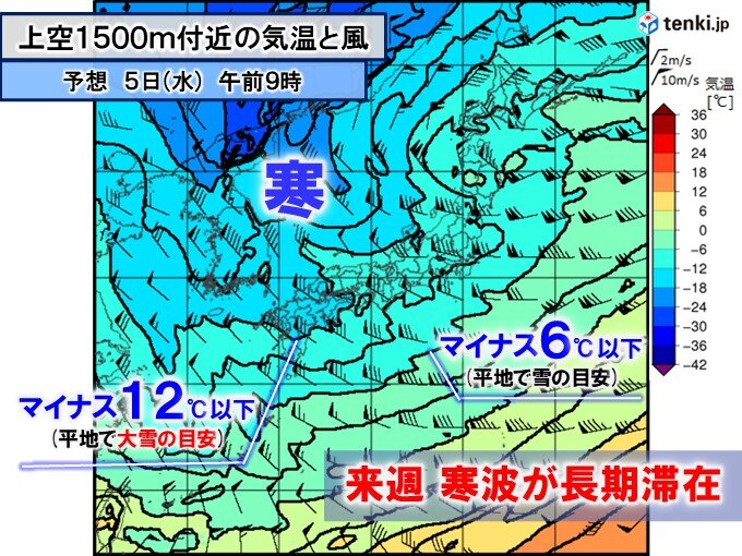 来週の強烈寒波は長期滞在か