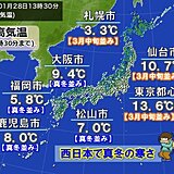 今日28日は西日本で真冬の寒さ　来月2日の「節分」は関東も極寒に