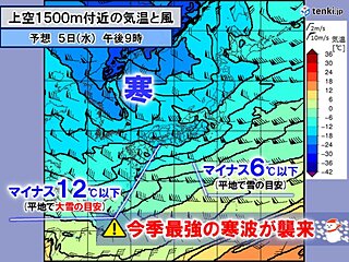 4日～今季最強寒波が長居　日本海側で大雪長引く　平地も積雪か　大雪・低温に備えて