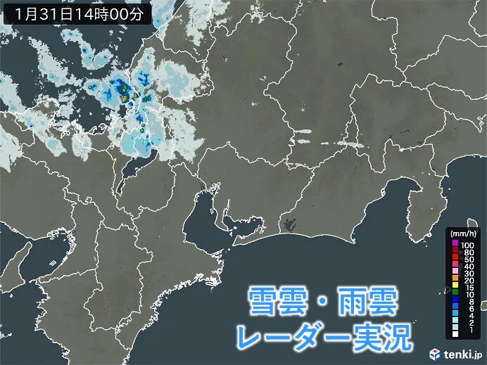 今日31日　岐阜県山間部は雪の降り方落ち着く