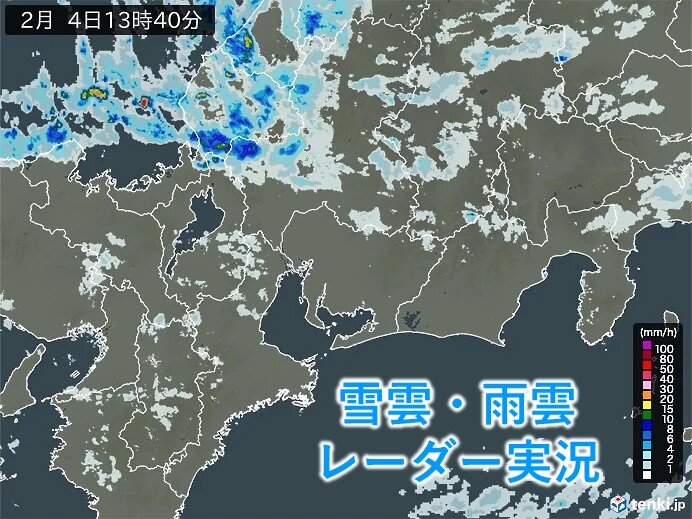 今日4日の東海　雪雲・雨雲の流れ込み続く