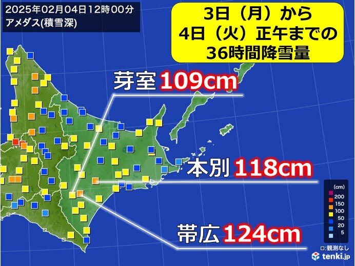 道東で記録的な大雪に　今後は日本海側で大雪やふぶきの恐れ