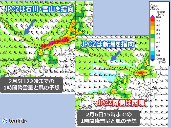 6日までの見通し　JPCZが北陸を直撃　平地でも積雪急増のおそれ