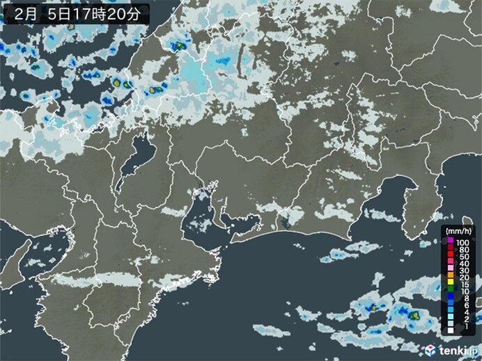 静岡県にも雪雲流れ込む