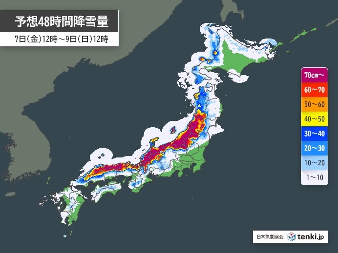 1週目:大雪のあと　12日頃は広く雨に