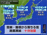 寒波の影響まだ残る　日本海側　平年を上回る積雪が続出　雪崩・落雪・路面凍結に注意