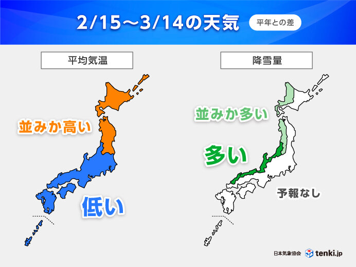 来週は西・東日本中心に「10年に1度の低温・大雪」予想　1か月予報