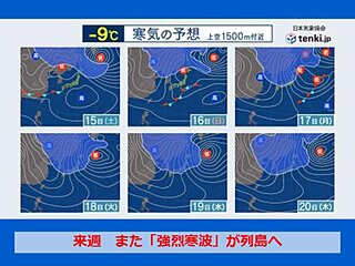 来週また強烈寒波　ポイントは長期滞在型　群馬県北部・新潟県など警報級大雪のおそれ