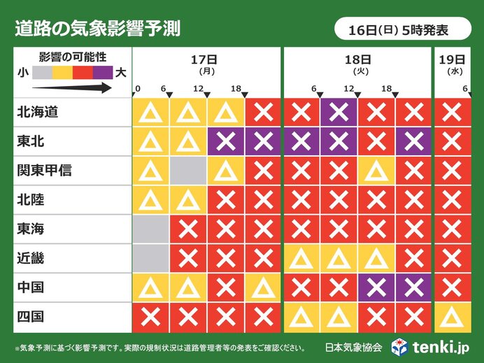 道路への影響　予定の変更も検討を