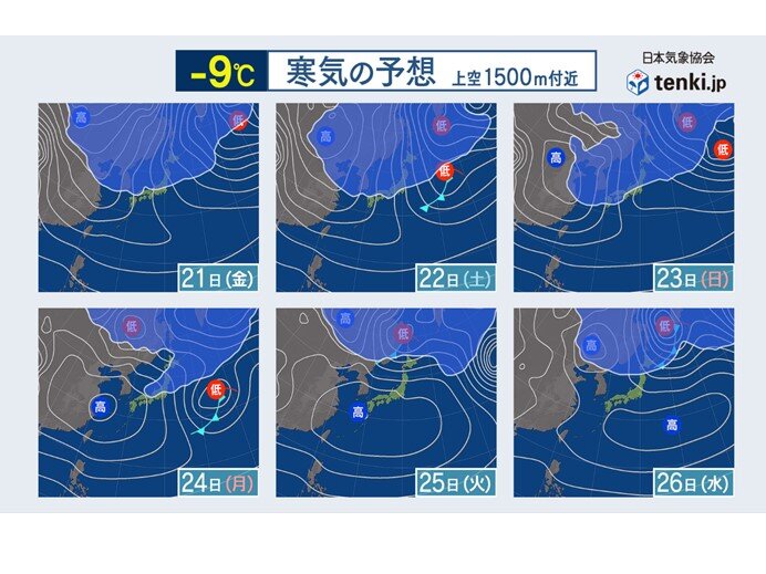 寒波　3連休は2回目のピークに