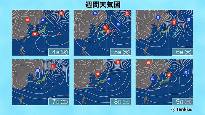 5日にかけても雨の所が多い　東京都心では雪に変わることも