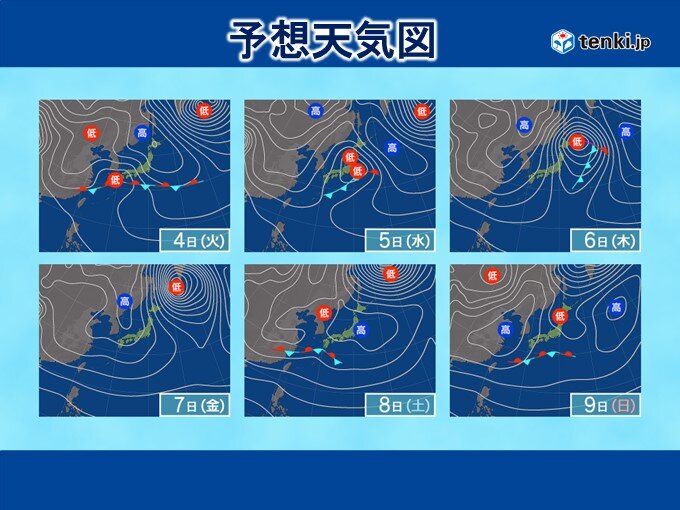 1週目(3日～9日)5日にかけ都心でも雪に注意