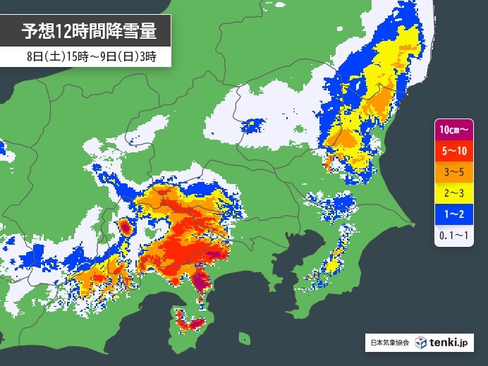 8日(土)～9日(日)　関東南部で雨や雪　弱い南岸低気圧発生