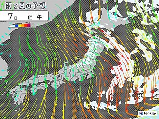 6日夜～7日は広い範囲で強風注意　日本海側は雪や吹雪の所も