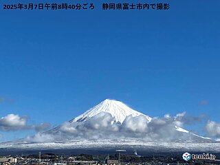 空気カラカラ　空が澄んで富士山もくっきり　乾燥による火の取り扱いに注意