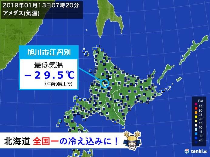 北海道 今季の全国最低を更新 気象予報士 岡本 肇 19年01月13日 日本気象協会 Tenki Jp