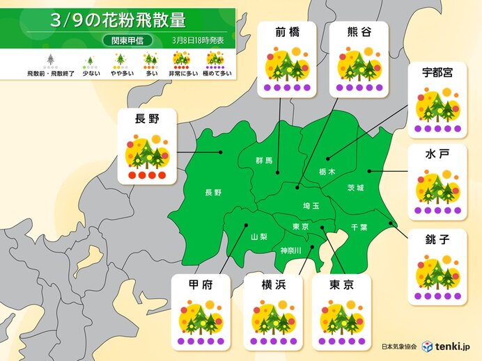 雪上がりの関東は大量飛散