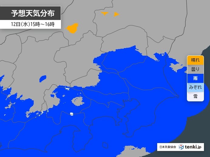 今日12日の関東　夕方から本降りの雨　明日13日は気温急上昇　都心は5月並み