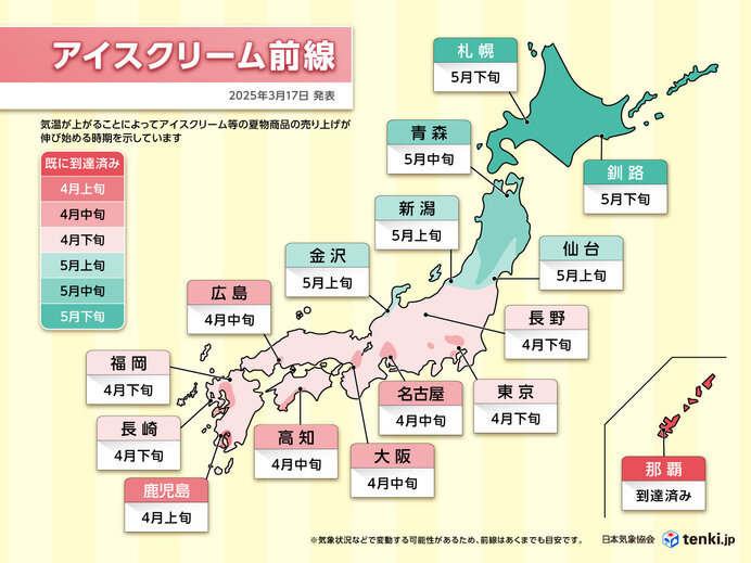 2025年の春は寒暖差大きく、夏はかなり暑い　冷たい食べ物が美味しくなる時期は?