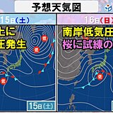 関東　16日は雨風ともに強まる　桜に試練の嵐か　寒暖差大きく体調管理にも注意