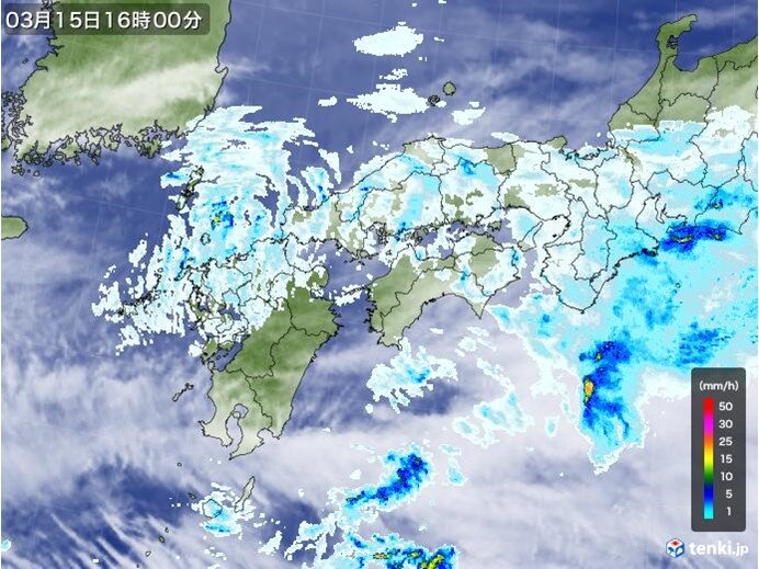 今夜から明日16日　近畿全般に雨　風強まり本降りになる所も