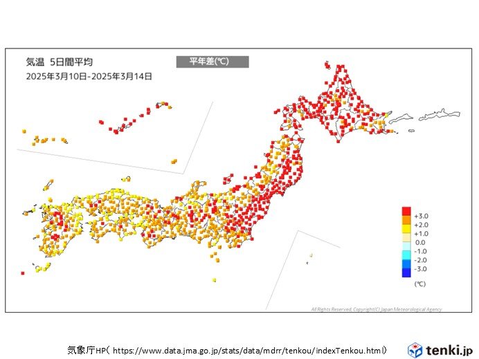 昨日14日までは暖かく　季節先取りも