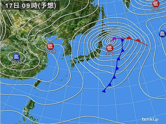 冬型の気圧配置へ　暴風や猛吹雪に警戒