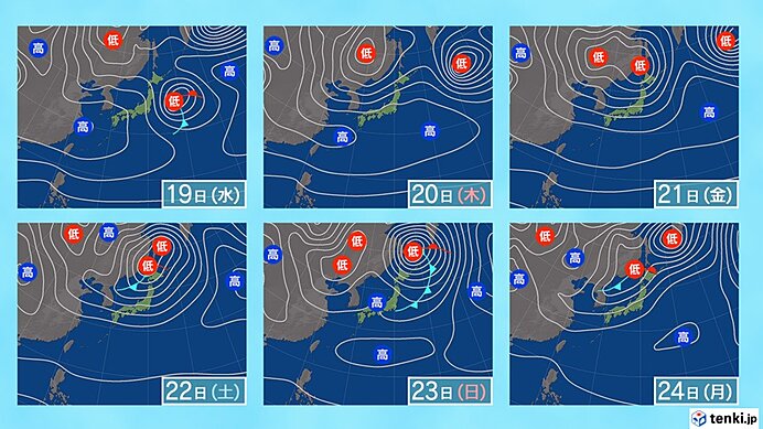 19日頃までは冷たい雨や雪　冬の寒さも