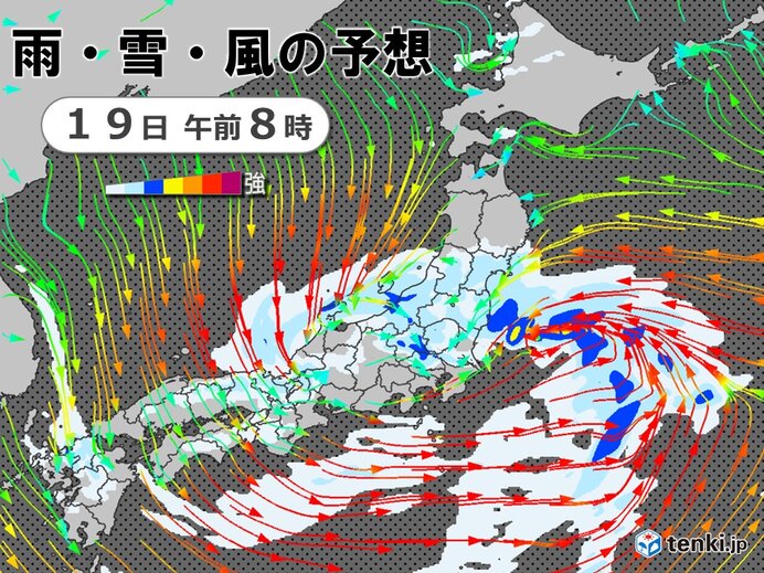 19日は西日本～北日本で荒天　関東や東北で大雪の恐れも