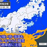 19日の関東は昼頃まで雨や雪　通勤時は強い雨・落雷に注意　風が強まり交通に影響も