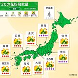 20日は花粉大量飛散　東京や名古屋「極めて多い」　花粉飛散ピーク続く