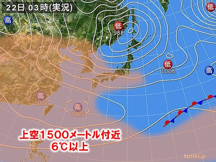 上空に暖かい空気　本州で今年初の夏日か