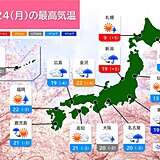 今日24日は関東～九州で急な強い雨・落雷・突風に注意　東北も夜は所々で雨