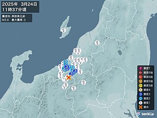 新潟県、長野県で震度3の地震　津波の心配なし