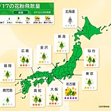花粉情報　今日17日は広範囲で多く飛ぶ　東海では極めて多い所も