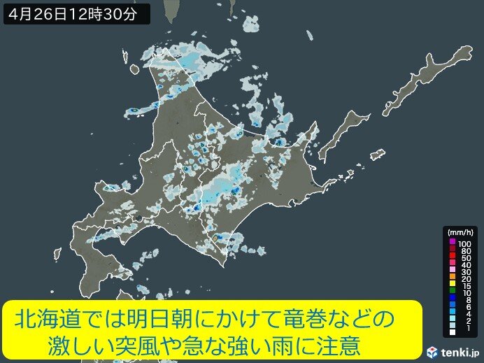 北海道では竜巻や急な強い雨に注意　この先も雨の日が多い