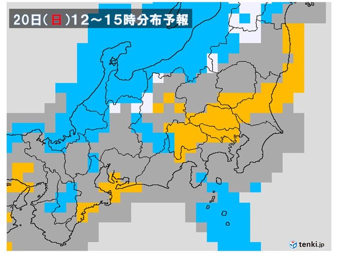 雨雲は関東山地がブロック