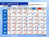 16日頃から九州～関東で梅雨のような天気　蒸し暑く　熱中症に注意　2週間天気