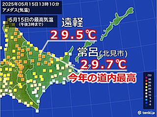 北海道は真夏日に迫る暑さに　6月にかけても気温が高めで暑さ対策必要
