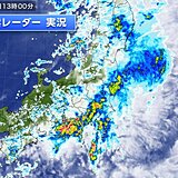 静岡県で1時間に30ミリ以上の激しい雨　関東も夕方にかけて横殴りの雨に注意