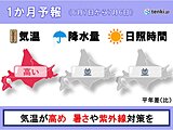 北海道は気温が平年より高めの1か月　暑さや紫外線への対策を