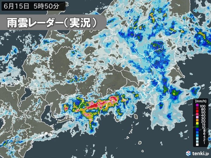 本州付近は今日15日の朝まで広く雨　関東甲信は午後も急な激しい雨や雷雨に注意