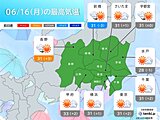 関東甲信　今日16日は広く真夏日　暑さ対策を万全に　山沿いを中心に所々でにわか雨