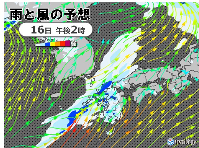 九州　台風1号の名残りで、16日午後は激しい雨や雷雨　17日からさらに厳しい暑さ