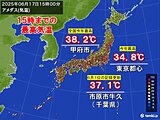 今日17日　6月として記録的な暑さ　真夏日・猛暑日地点は今年最多　今夜もムシムシ
