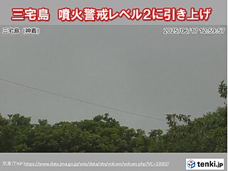三宅島　噴火警戒レベル2(火口周辺規制)に引き上げ
