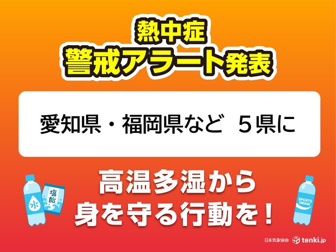 18日は愛知県や福岡県などに今年初の熱中症警戒アラートが発表　とるべき行動は