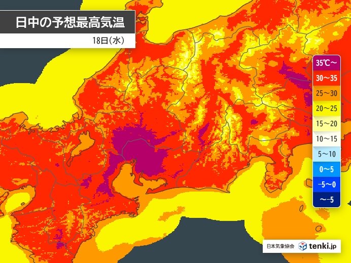 今日18日の東海は体温並みの危険な暑さ　今年初の熱中症警戒アラート　週間見通し