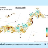 雨の時期なのに全国的に降水量は平年以下　雨が全く降っていない所も