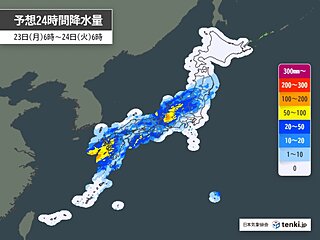 今日23日は九州から東北で梅雨空　道路が冠水するほどの激しい雨も　各地で蒸し暑く